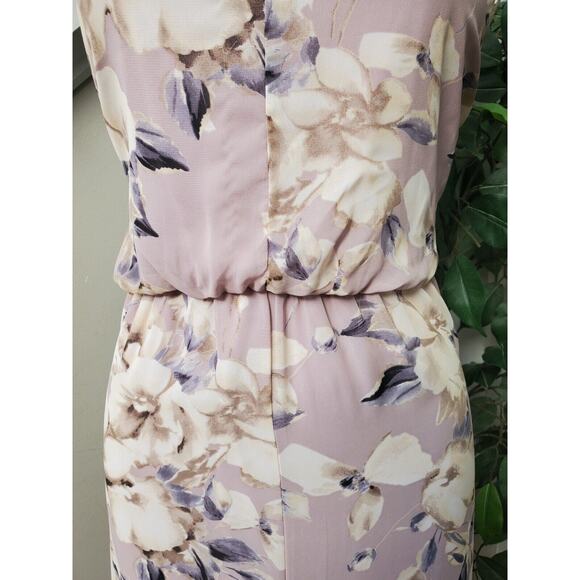 Sienna Sky Women Beige Floral Polyester Halter Neck Sleeveless Long Maxi Dress M - Picture 3 of 14